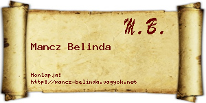 Mancz Belinda névjegykártya